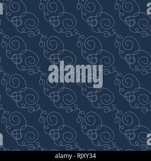 The geometric abstract pattern. Seamless vector background. Dark blue texture. Stock Vector