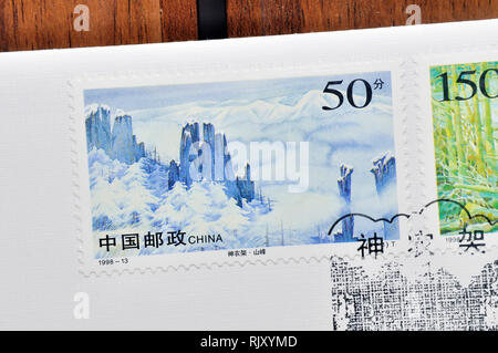 CHINA - CIRCA 1998: A stamp printed in China shows 1998-13 Shennongjia, circa 1998 Stock Photo