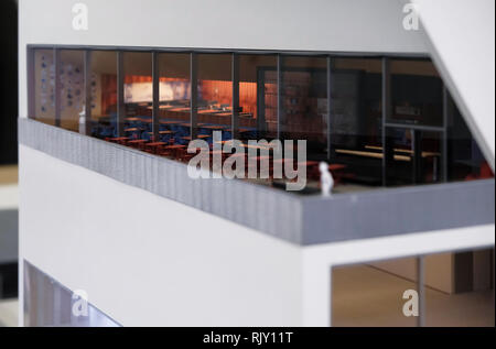 Milan, ITALY FEB 2019 - scale model reproduction of the Fondzione Prada museum Stock Photo