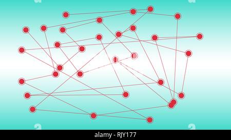Connection and communication, lines and circles Stock Vector