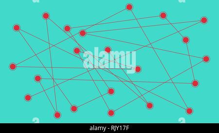 Circles connected by lines, geometric graphic modern background Stock Vector