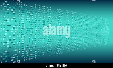 Deep learning vector background, cloud computing random numbers Stock Vector
