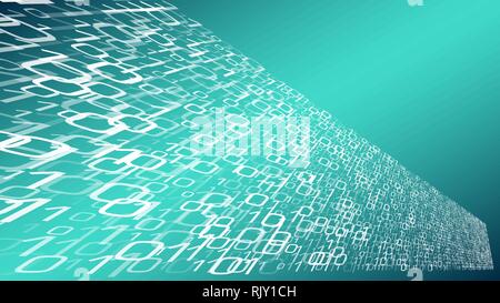 Machine learning vector concept, cloud computing numbers chaos Stock Vector