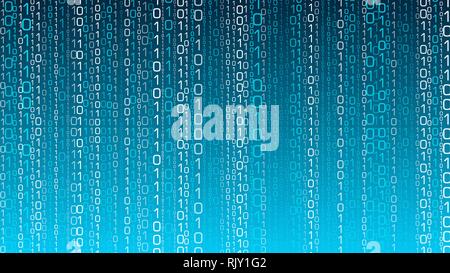 Cyberspace computer cloud, random opacity vector numbers Stock Vector