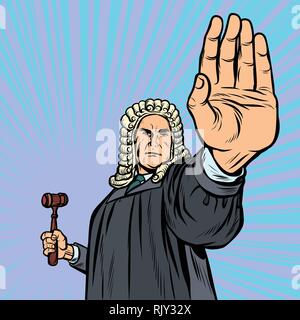 judge with a hammer stop gesture Stock Vector