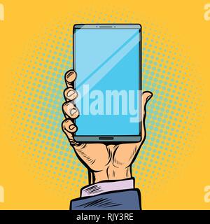 smartphone in male hand Stock Vector