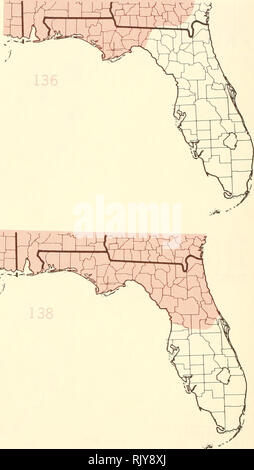 . Atlas of United States trees: volume 5. Florida. Trees. :.J*. Map 133.-5a6a/ palmetto (Walt.) Lodd., cabbage palmetto. Map IM.-Salix caroliniana Michx Coastal Plain willow Man US. Please note that these images are extracted from scanned page images that may have been digitally enhanced for readability - coloration and appearance of these illustrations may not perfectly resemble the original work.. Little, Elbert L. (Elbert Luther), 1907-2004; United States. Forest Service. Washington, D. C. : U. S. Dept. of Agriculture, Forest Service Stock Photo