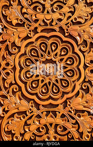 Background pattern from elaborate wood carving Stock Photo