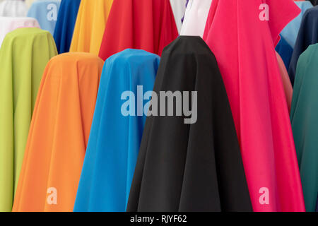 Burqa Color Varieties fabric for sale looks like burqa different colors Stock Photo - Alamy
