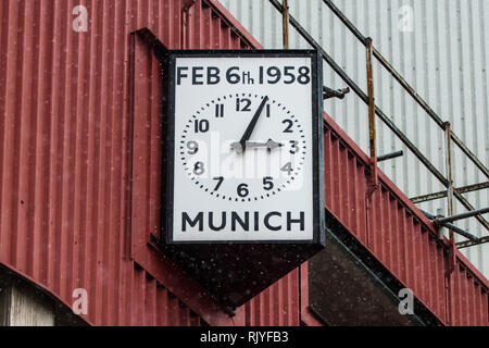 Munich Clock. Old Trafford. Stock Photo