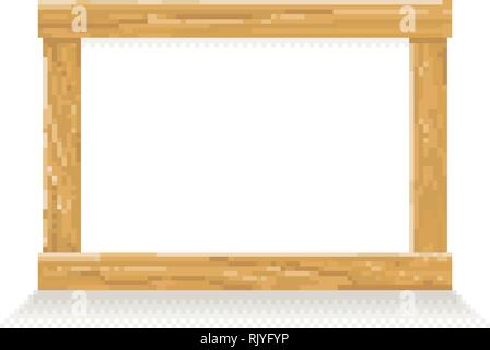 8 bit pixel of sign board, for game assets and cross stitch pattern, in ...