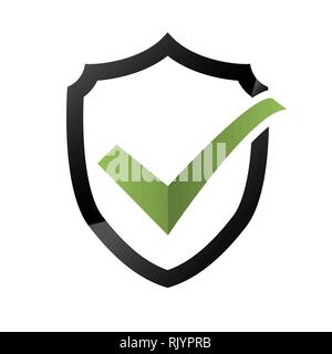 Security Check Icon, Shield Logotype, Protect Sign. Mark Approved Logo, Guard Symbol, System Privacy Set Stock Vector