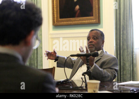 NEW YORK, NEW YORK- FEBRUARY 7: New York City Deputy Mayor Phillip Thompson pictured here as New York City First Lady Chirlane McCray delivers remarks at the Mayor's Fund Board of Directors  Meeting held at New York City Hall on February 7, 2019 in New York City.  Credit: Mpi43/MediaPunch Stock Photo