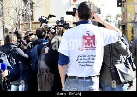 Sanremo, 69th Festival of the Italian song 2019. Manifestation of the Yellow Gilet Stock Photo