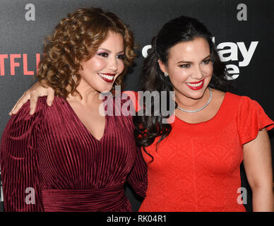 February 7, 2019 - JUSTINA MACHADO and GLORIA CALDERON KELLETT attends Netflix's ''One Day at a Time'' Season 3 Premiere and global launch at Regal Cinemas L.A. LIVE 14 in Los Angeles, California. Credit: Billy Bennight/ZUMA Wire/Alamy Live News Stock Photo