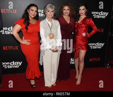 February 7, 2019 - GLORIA CALDERON KELLETT, RITA MORENO, JUSTINA MACHADO and ISABELLA GOMEZ attends Netflix's ''One Day at a Time'' Season 3 Premiere and global launch at Regal Cinemas L.A. LIVE 14 in Los Angeles, California. Credit: Billy Bennight/ZUMA Wire/Alamy Live News Stock Photo