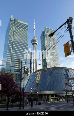 CN Tower, view from Roy Thompson Hall. Toronto, Canada Stock Photo