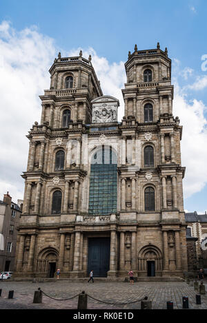 Rennes, France - July 23, 2018: Exterior view of Saint Peter Cathedral of Rennes against sky Stock Photo