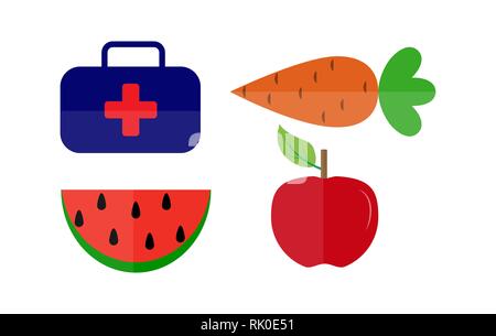 Set of Simple Drawing Fruits and Vegetable Stock Vector - Illustration of  onion, apple: 114566020