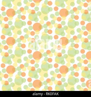 Bubbles vector pattern in green, yellow and orange color palette Stock Vector