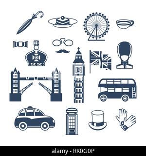 Digital vector london simple icons, flat style infographics Stock ...