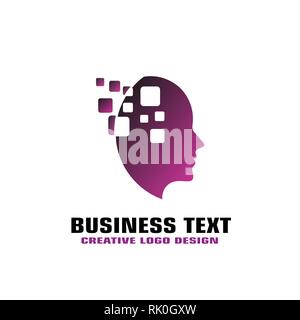 digital mind graphic logo template, business logo design. Stock Vector
