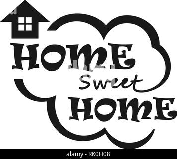 Home Sweet Home - Typography Poster. Handmade Lettering Print. Vector 