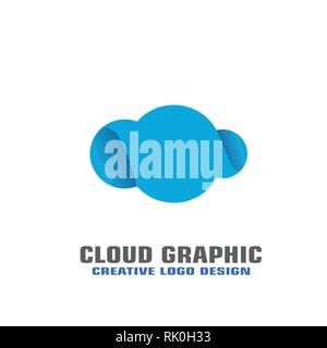Cloud graphic logo vector, cloud computing concept, logo 3D. Stock Vector