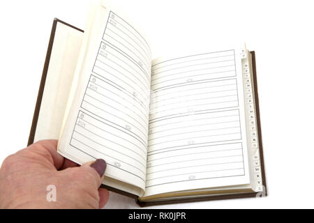 Address Book showing Empty Pages Stock Photo
