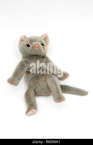 TY Beanie Baby Grey Cat Stock Photo