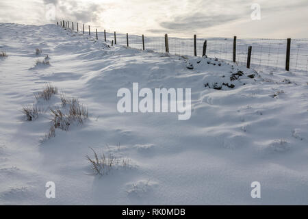 Snow covered scenes in the Brecon Beacons National Park, Wales, UK. Stock Photo