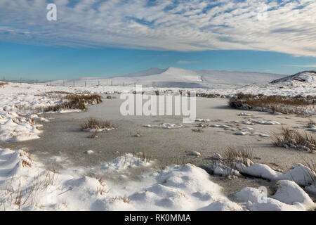 Snow covered scenes in the Brecon Beacons National Park, Wales, UK. Stock Photo