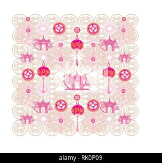 seamless pattern with Mid-Autumn Festival for Chinese New Year Stock Vector