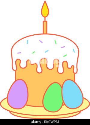 linear color kulich icon Stock Vector