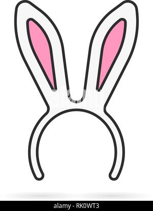 linear bunny ears mask logo Stock Vector
