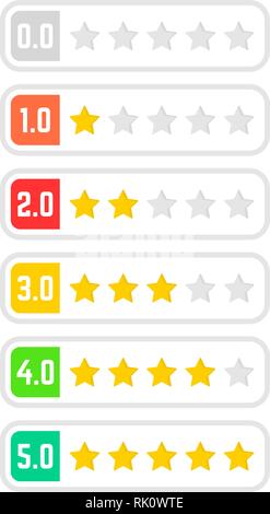 set of simple colored rating star Stock Vector