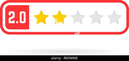 negative feedback frame like two stars Stock Vector