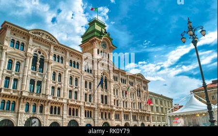 Municipal building of Trieste in Piazza Unita D Italia - Friuli Venezia Giulia region - Italy Stock Photo
