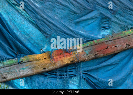 peace rainbow colors on old abandoned wooden beam Stock Photo