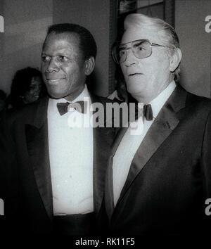 Sidney Poitier and Gregory Peck 1981 Photo By John Barrett/PHOTOlink Stock Photo