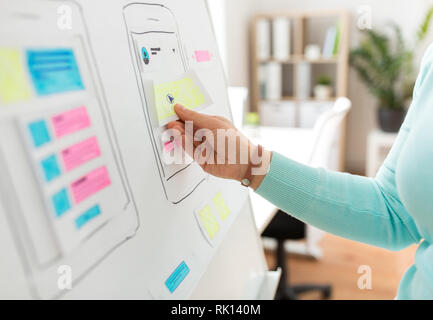 hand of developer working on ui design at office Stock Photo