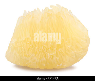 sliced peeled pomelo path isolated Stock Photo