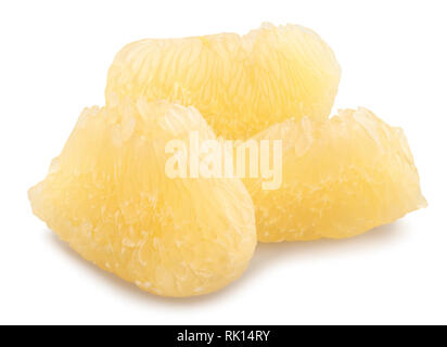 sliced peeled pomelo path isolated Stock Photo