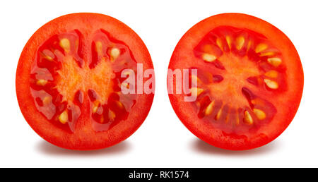 sliced cocktail tomato path isolated Stock Photo