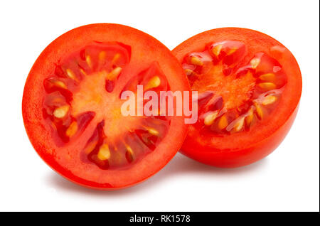 sliced cocktail tomato path isolated Stock Photo