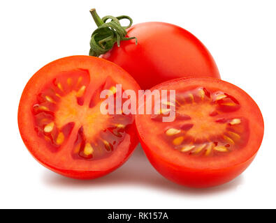 sliced cocktail tomato path isolated Stock Photo