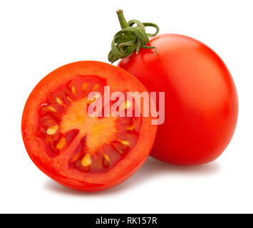 sliced cocktail tomato path isolated Stock Photo