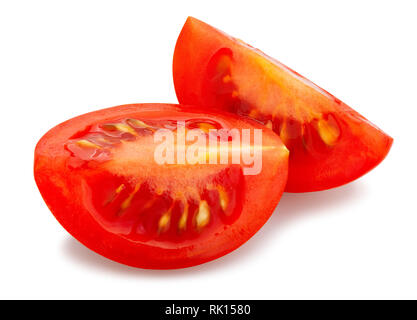 sliced cocktail tomato path isolated Stock Photo