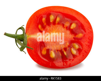 sliced cocktail tomato path isolated Stock Photo