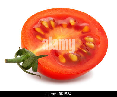 sliced cocktail tomato path isolated Stock Photo